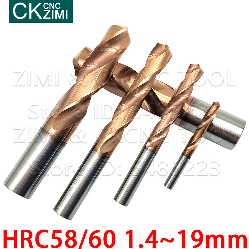 1P Wolfraam Staal Boor HRC58 HRC60 1.4-19Mm Hoge Kwaliteit Vhm Gecoate Twist Boor En lange Legering Boor Voor Boren