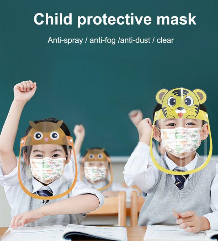 Protector para todo el rostro, 1/5 Uds., máscara de seguridad Anti-Niebla, protección facial transparente, a prueba de salpicaduras, anti-gotas, para niños