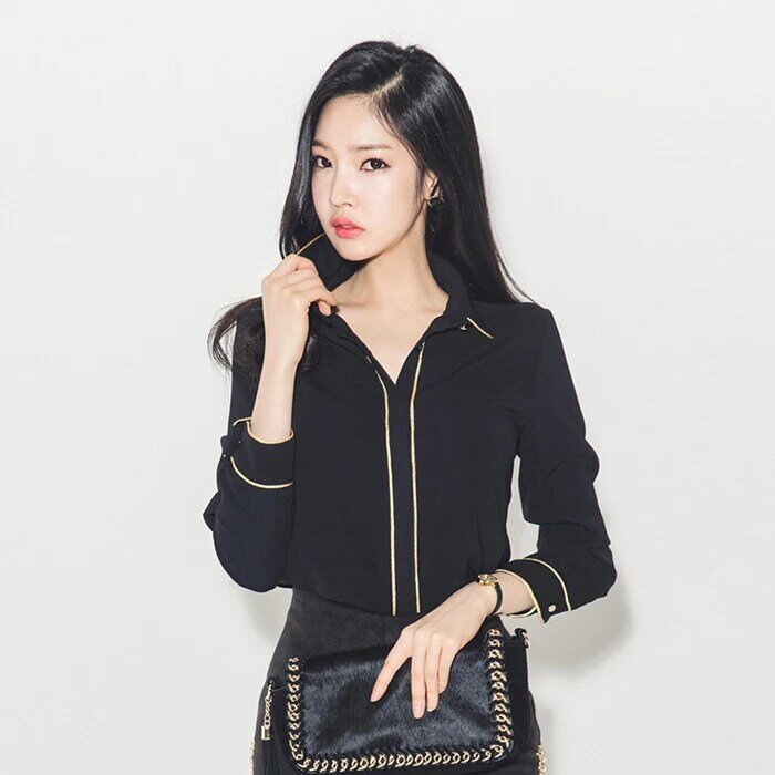 Camisa Negra que combina con todo, ropa de estilo occidental, blusa de moda, tops, ropa de calle profesional coreana, Otoño, 2020