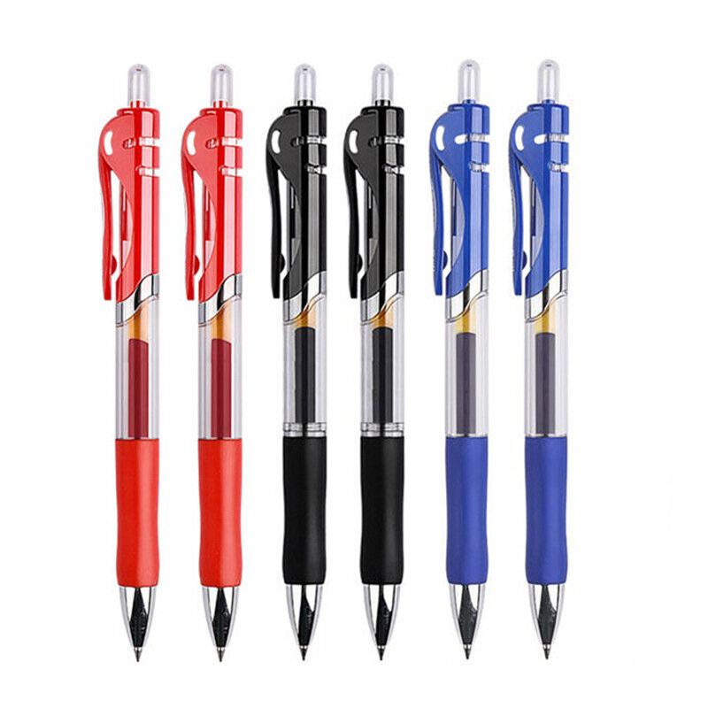 25 ชิ้น/เซ็ตปากกาเจลเติม 0.5 มม.สีดำ/สีฟ้าBall Pointปากกาจับเปลี่ยนได้Rodอุปกรณ์สำนักงานโรงเรียนเครื่...