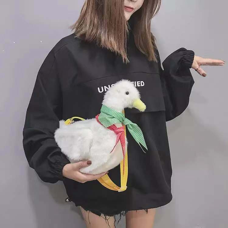 2021 Dolls Duck Plush Purse Kids Girls Bags for Women  Messengers Bags Handbag Cartoon Animals Shape Crossbody Bags Shoulder Bag