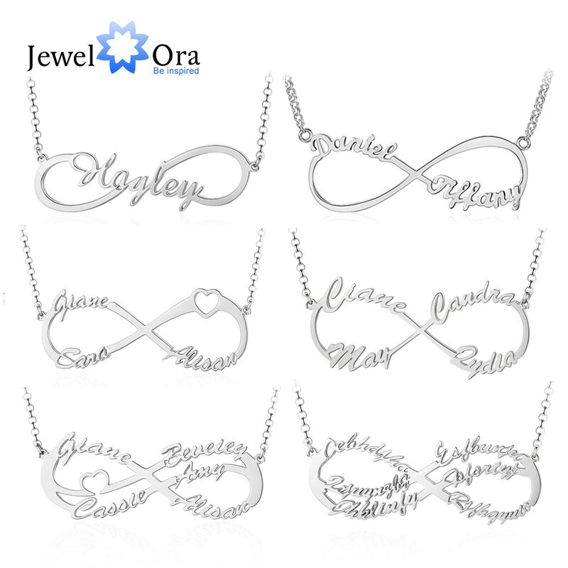 925 Sterling Silver Personalized Infinity Name Chain Necklaces for Women Custom Nameplate BFF Pendant Xmas Gifts for Mother