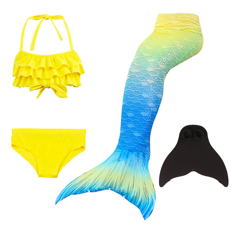 Kinder Fin Badeanzug Bade Kleidung Anzug Schwanz Meerjungfrau Karneval Kostüme Badeanzug für Mädchen Schwimmen Kostüm