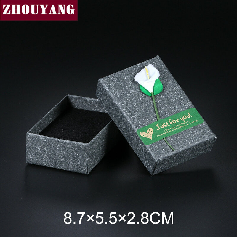 Caja de joyería de alta calidad para anillos, pendientes y collares, estilo real, embalaje de papel Kraft gris, JPB003, JPB004, JPB005