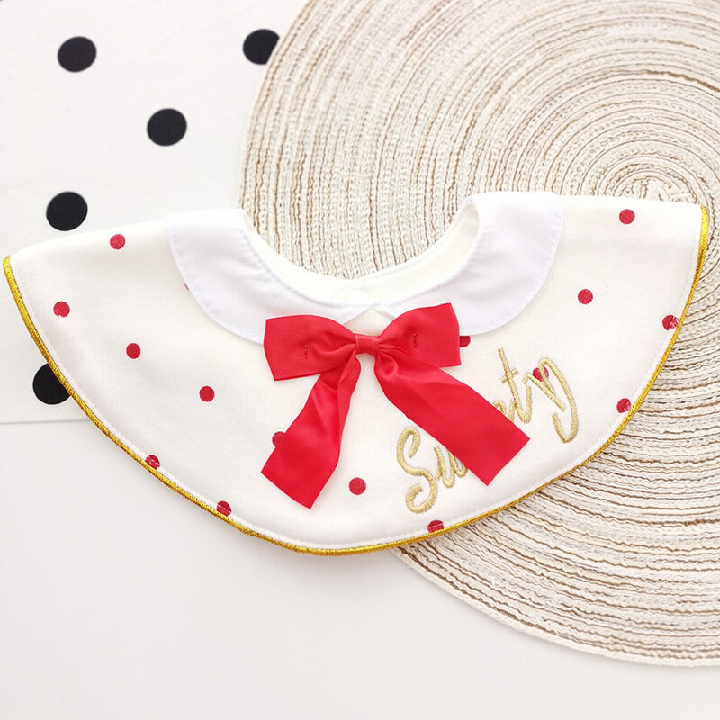 Ins Korean Baby Bib Princess Style Sweet Lace Fake Collar Thickened Cotton Bibs Soliva Towel Spit Cloths Children Products