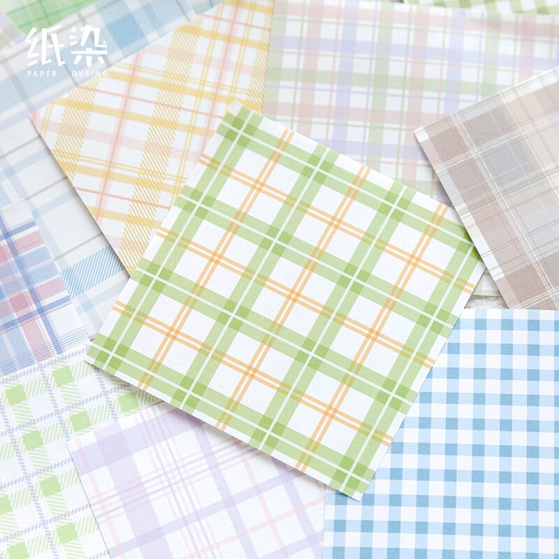 Cute Kawaii Plaid Series Memo Pad Stationery Message Posted It Planner  Notepads Office School Supplies