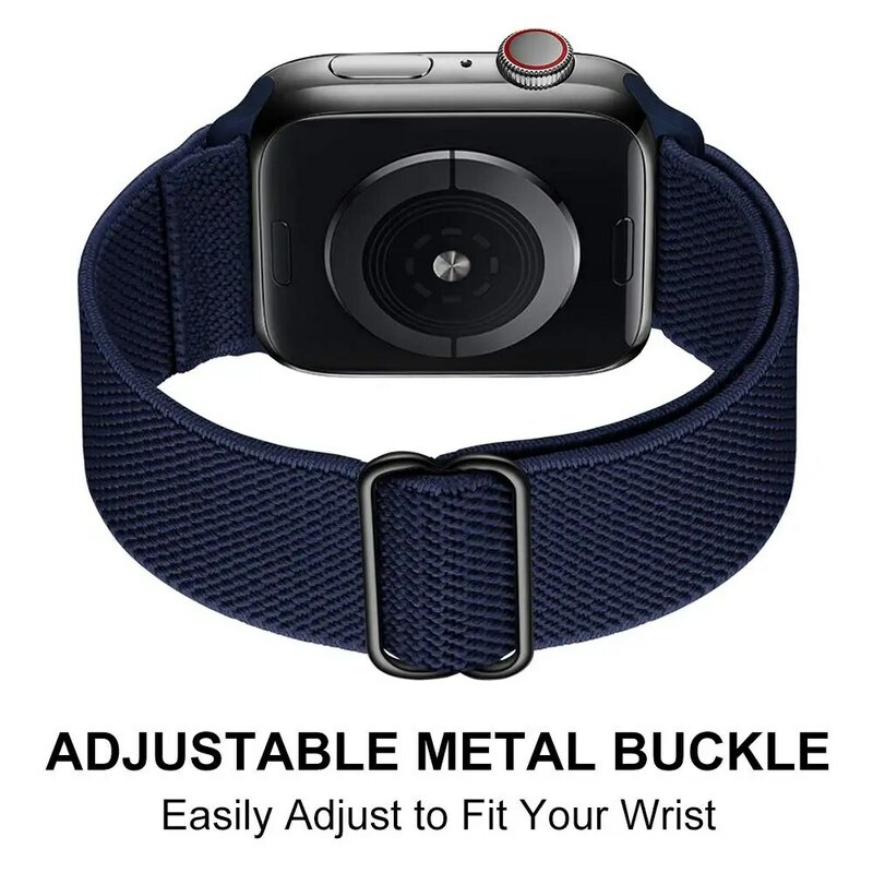 Pulseira Scrunchie para Apple Watch Band, Pulseira de Nylon Solo Loop Ajustável, Série iWatch, Ultra 3, 4, 5, SE, 6, 7, 8, 45mm, 44mm, 40mm, 41 milímetros