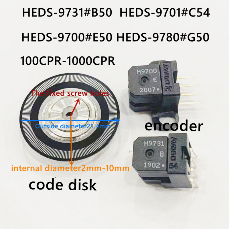 Codificador rotativo de sensor fotoeléctrico, dispositivo Original Heds-9731 # B50, 1000cpr y disco, 1000dpi