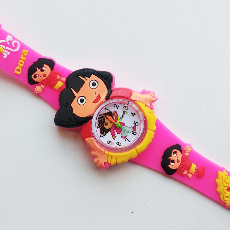Montre princesse à Quartz en Silicone pour enfants, bracelet souple, design de dessin animé, cadeau d'anniversaire, horloge