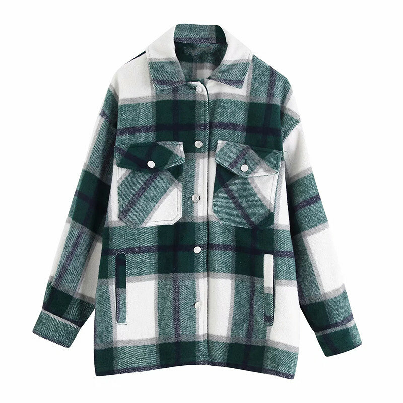 Withered england vintage Flannel plaid oversize thick blouse women blusas mujer de moda 2020 kimono shirt womens tops and blouse