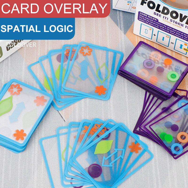 Interação pai-filho educação transparente sobreposição cartão lógica jogo espacial inteligente jogando dobrável placa brinquedos duráveis