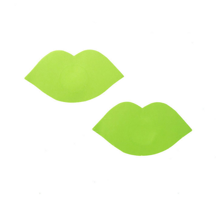 Women Sexy disposable Self adhesive waterproof lip shape 1 pair (2 pcs) nipple stickers bra Ultra-thin Invisible chest stickers