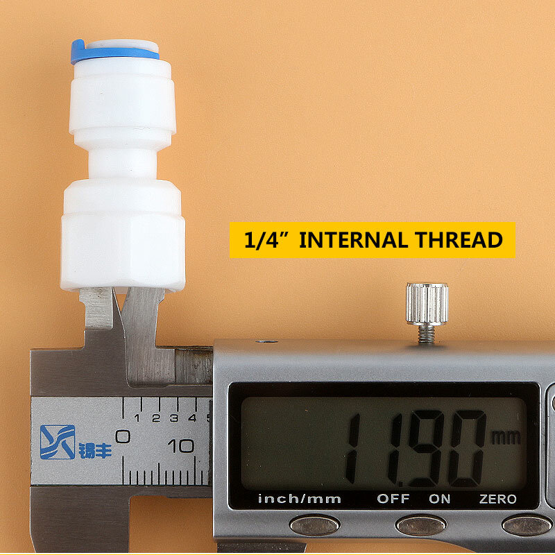 Adaptador de manómetro de tubo, rosca interna de 1/4 "a 1/4", conexión rápida recta, diámetro interno de agua RO, accesorio de tubo de 12,5 MM