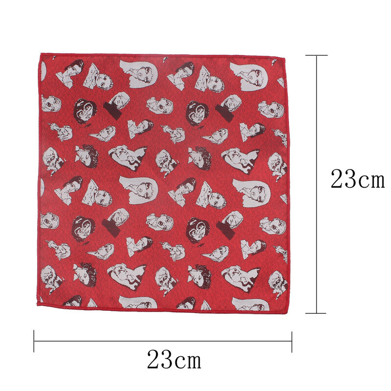 Men Handkerchief Polyester Woven Cartoon Pattern Hanky Casual Pocket Square For Men Chest Towel For Business Wedding Hankies