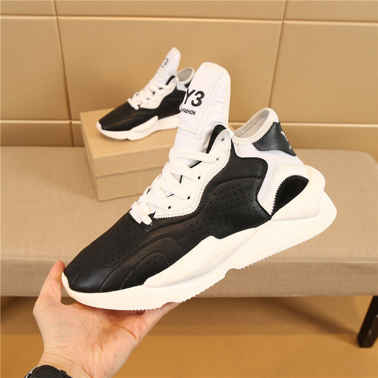 KGDB Y3 Sneaker Men Women's Sports Shoes Lightweight Running Shoes Leather Sneaker for Men Thick Soled Jogging Shoes