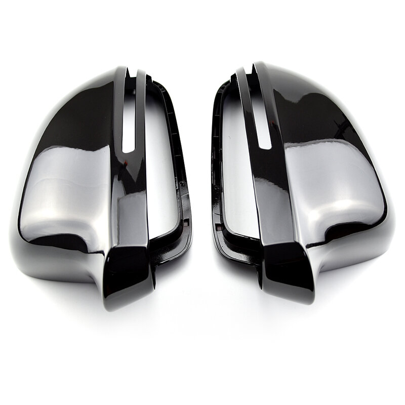 Bright black full replacement with clips car door side mirrors caps rearview mirror cover for Audi A4 A5 B8 A3 8P A6 C6 Q3