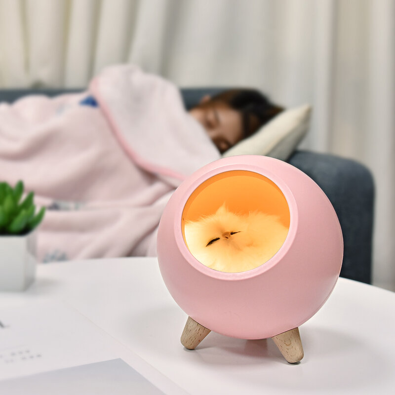 USB Cute Cat House Touch Dimming LED Night Light Kid Baby Bedroom Home Modern Indoor Study comodino decorazione lampada regalo creativa