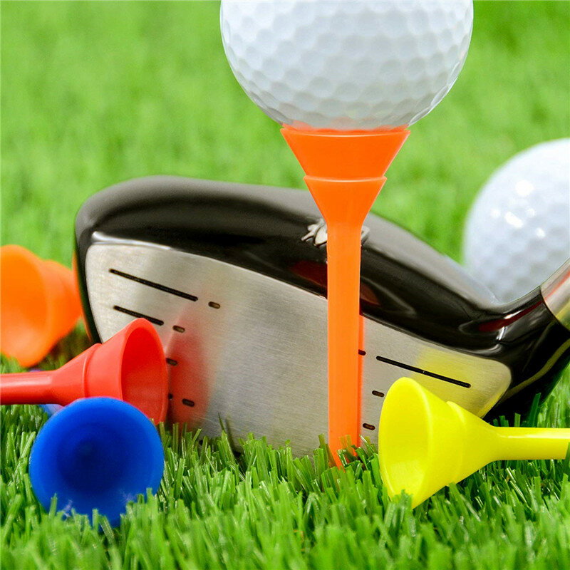 Finger Ten White Golf Tees Plastic Set 76mm Unbreakable Cup Tee Ball Holder Driving Range Colorful Training Aid Tools Golfer