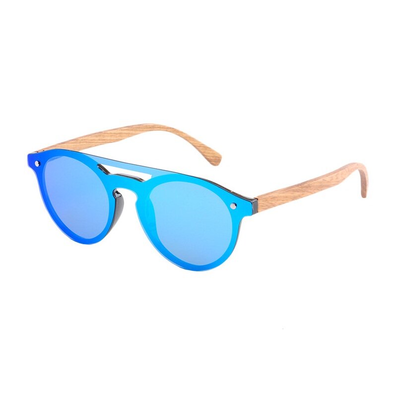 LONSY 천연 나무 선글라스 여성 편광 된 브랜드 디자인 UV400 거울 태양 안경 여성 그늘 Oculos De Sol Masculino