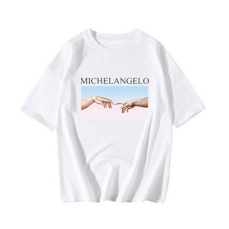 Frauen T Shirts Michelangelo Drucken T-shirt Streetwear Tops Weibliche T-shirts Übergroßen Kurzarm T Hemd Harajuku Frau T-shirt
