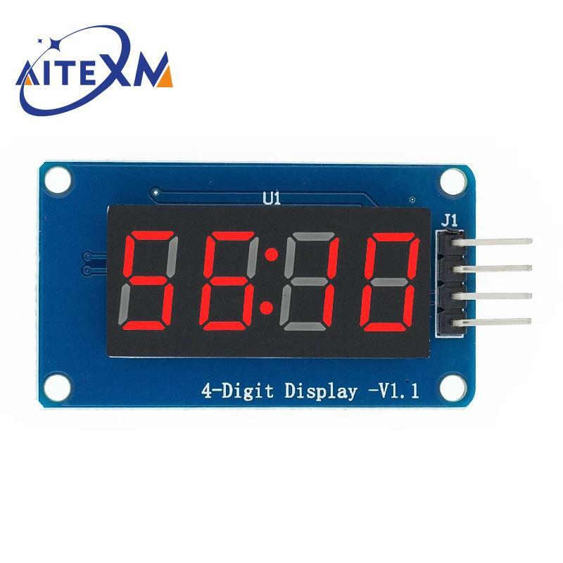 Модуль цифросветодиодный светодиодного дисплея TM1637, 1 шт., 4 бита, для arduino, 7 сегментов, 1,5-дюймовые часы, красная анодная трубка, четыре последовательных драйвера, плата в упаковке