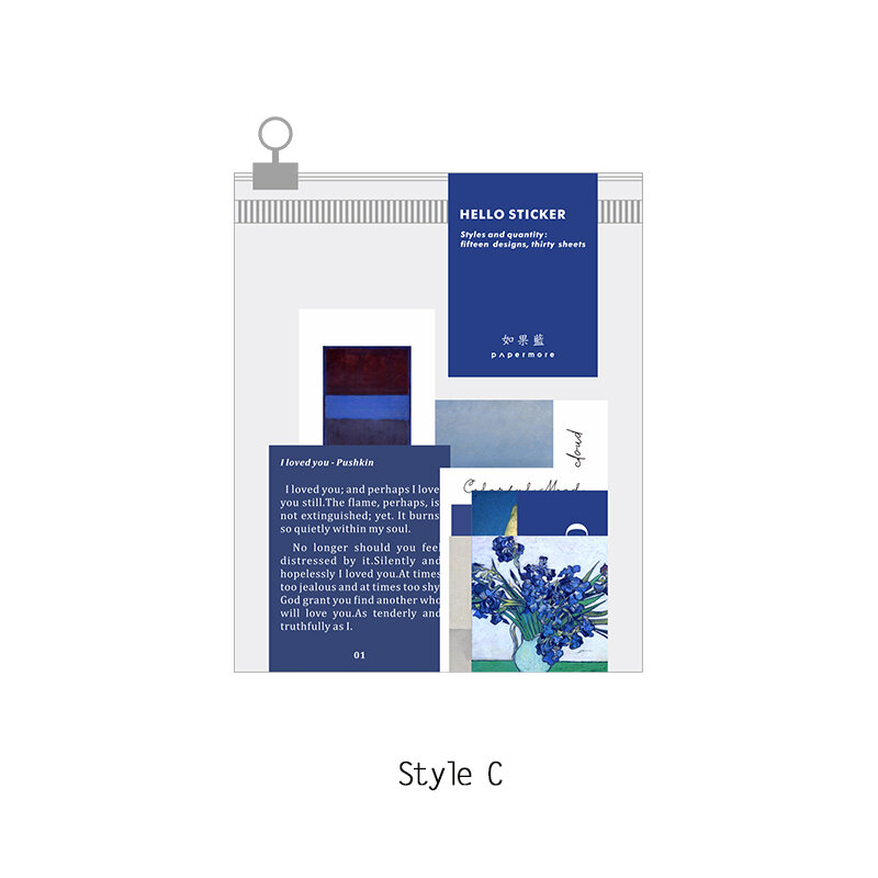 Mr.paper 30 pcs 블루 문 쓰기 소재 카드 스크랩북/카드 만들기/저널링 프로젝트 배경 Hangtag with Hole Cards