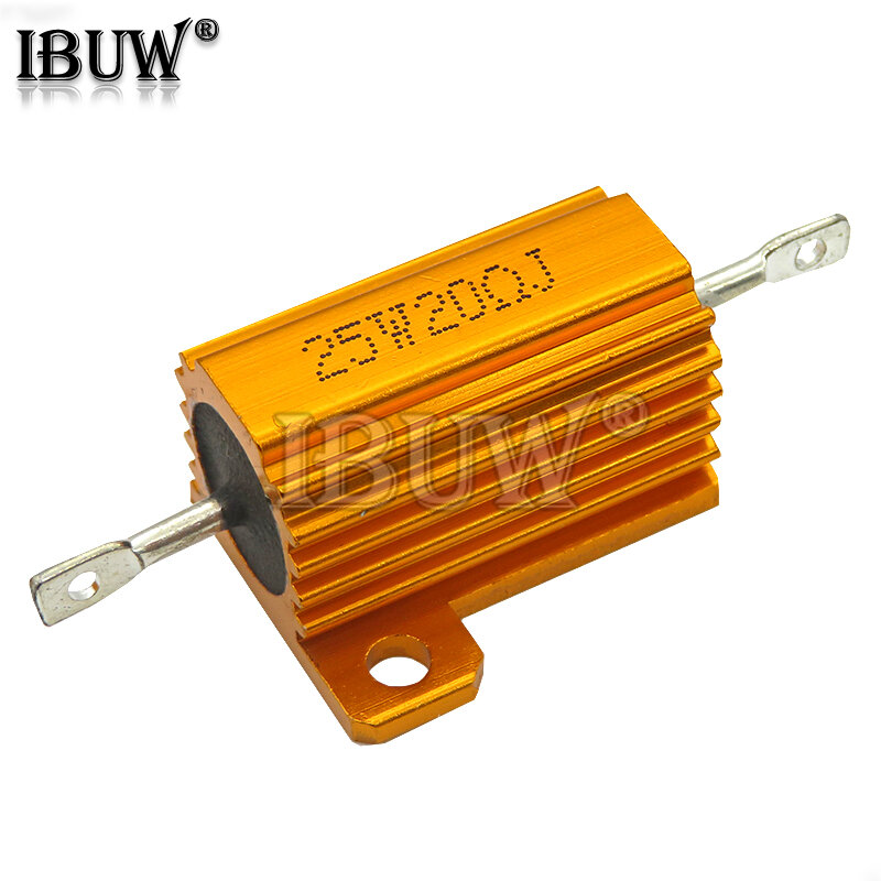 RX24 25W Aluminum Power Metal Shell Case Wirewound Resistor 0.01 ~ 30K 1 2 3 5 6 8 10 20 100 150 200 300 500 1K 10K ohm