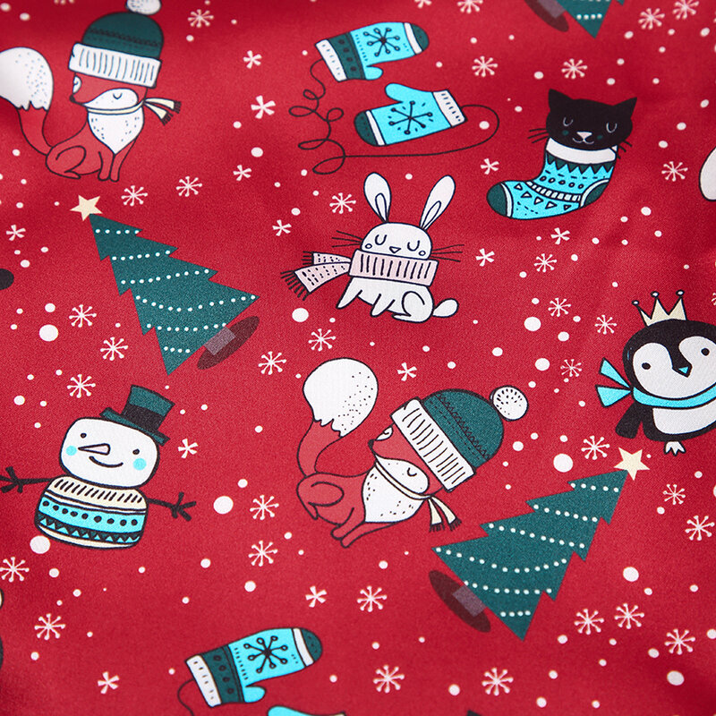 HiLoc-ropa de dormir de satén con estampado de dibujos animados para mujer, conjunto de pijama Sexy con patrón de cuello en V, Top y pantalones de dos piezas, ropa de Navidad