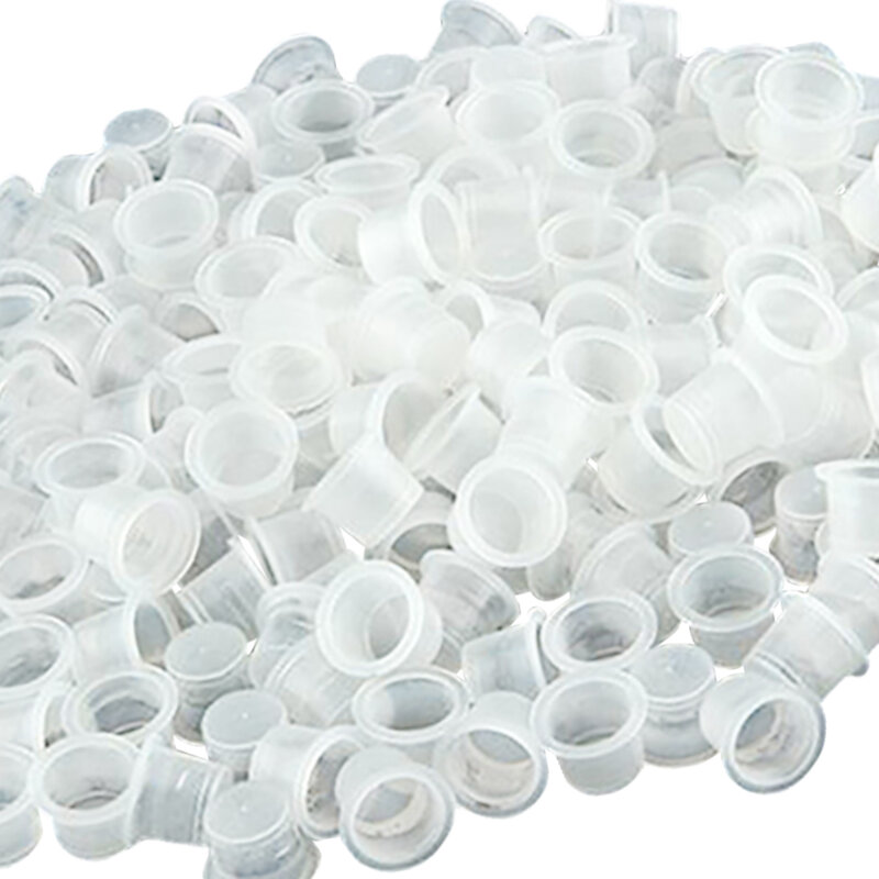 100個使い捨てソフトmicrobladingタトゥーインクカップキャップ顔料シリコーンホルダーコンテナs/m/lの針タトゥー用品