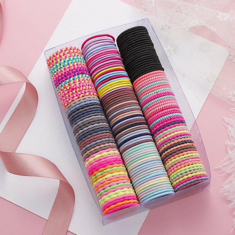 #40 accessoires pour filles filles 50 pièces de 3 Cm élastique enfants cravate cheveux colorés accessoires de cheveux