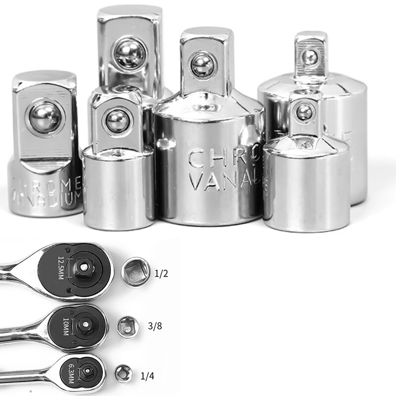 헤비 듀티 1/4 드라이브 소켓 어댑터 컨버터 감속기, 에어 임팩트 래칫, 렌치-슬리브 조인트 컨버터, "3/8" 1/2"
