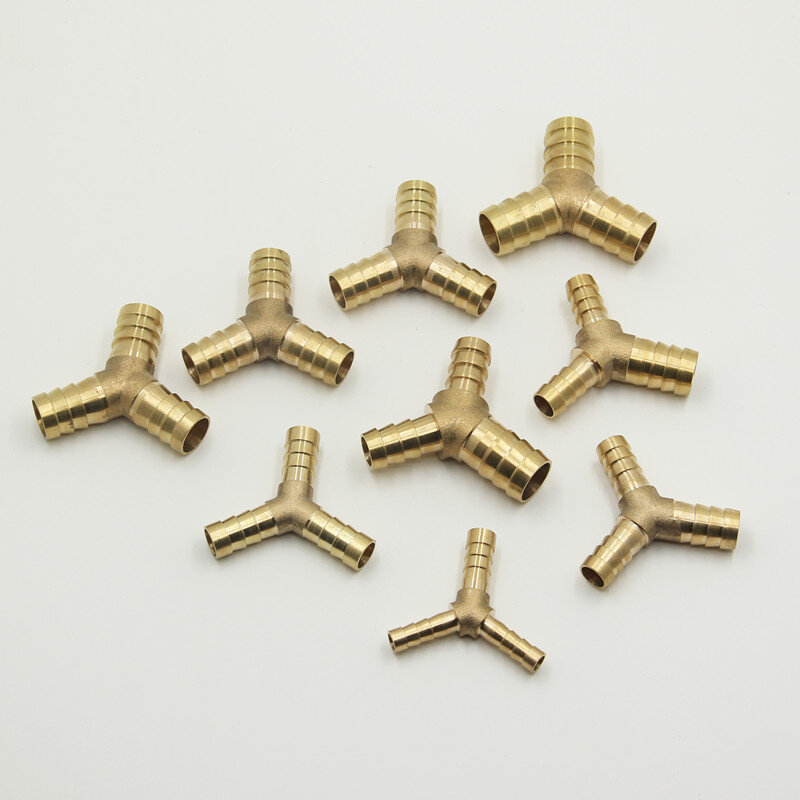 Brass Barb Pipe Fitting tee joint connector For 4mm 5mm 6mm 8mm 10mm 12mm 16mm 19mm hose copper Pagoda Water Tube Fittings