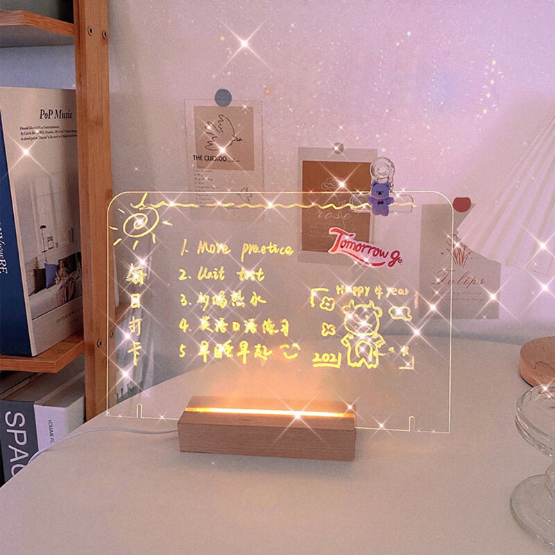 Kreatywna przezroczysta tablica akrylowa tablica pamiątkowa na kartki samoprzylepne nazwa uchwyt do karty telefonicznej dekoracja stołu