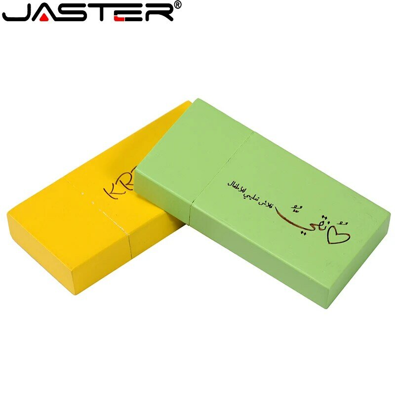 JASTER-محرك أقراص فلاش usb ، شعار شخصي خشبي مجاني ، ذاكرة 4 جيجابايت 16 جيجابايت 32 جيجابايت ، محرك أقراص فلاش 2.0 ، هدية الزفاف