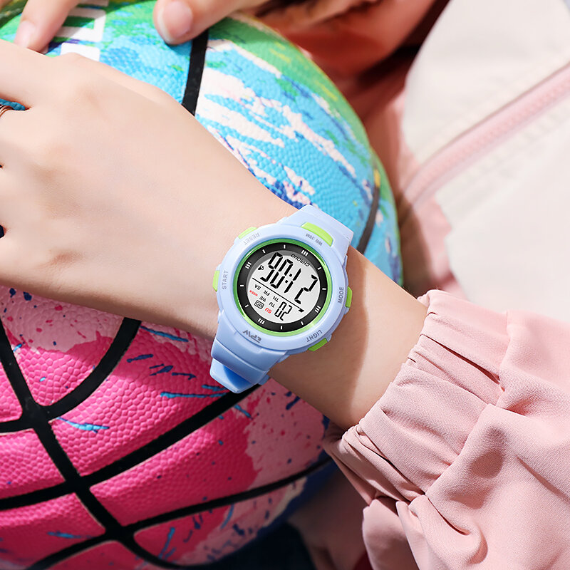 TPW Jam Tangan Digital Dasar Jam Tangan Olahraga Trendi Hadiah untuk Anak Perempuan Sekolah