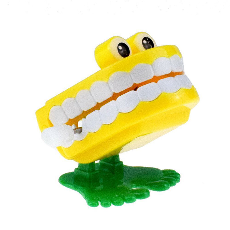 Nowość rozbijanie Chomping uzwojenie zabawka chodzenie zęby zabawka z oczami, zabawka dla dzieci Party Favor Walking usta, czerwony, żółty