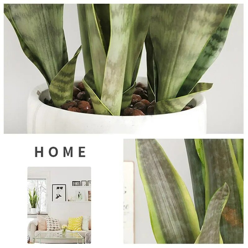 Folhas verdes artificiais de plástico, plantas falsas em vaso, ornamento para mesa, decoração de casa, adereço de fotografia