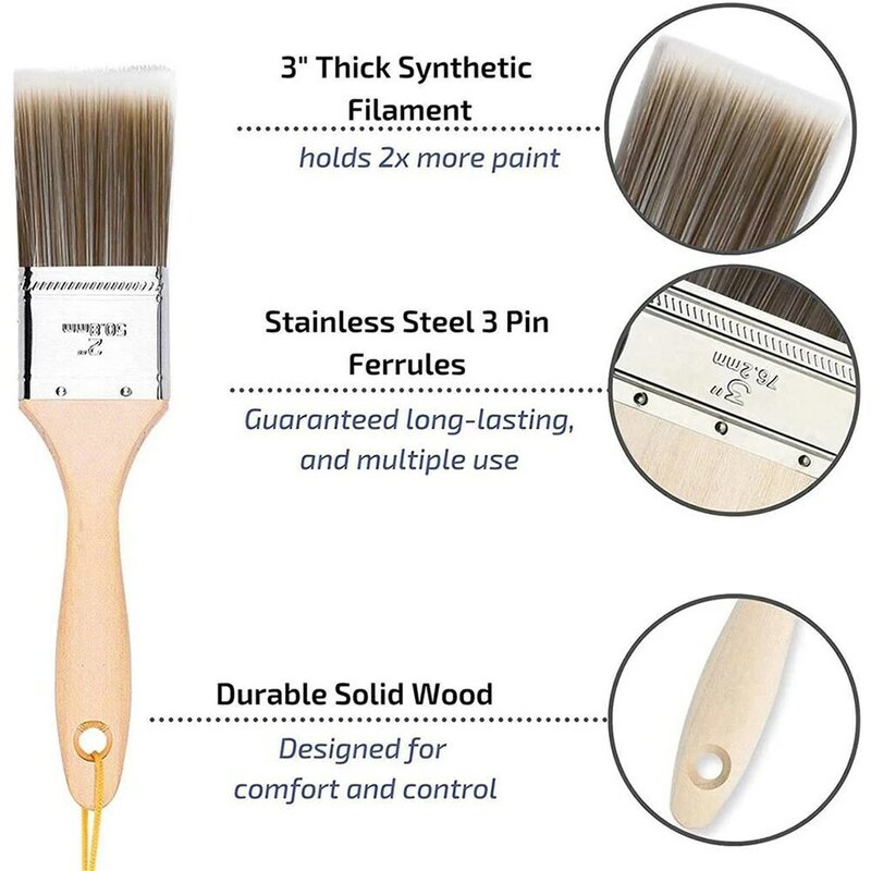 Ceramic Glaze Brush Set Easy Grip Wall Treatment Portable Practical Wood Handle Ergonomic Beginners Painter Home DIY Hand Tools