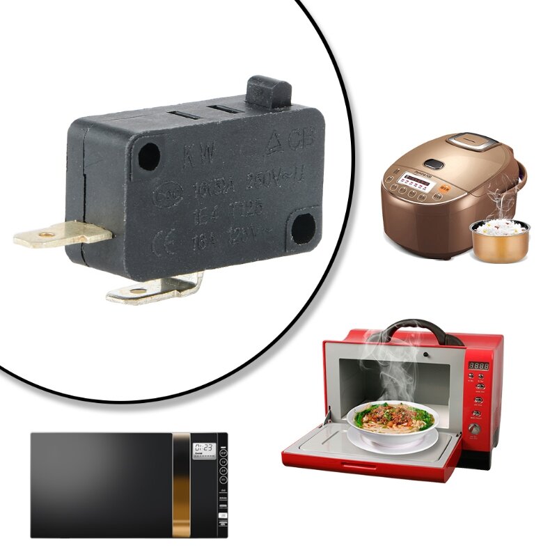 Micro interrupteur de porte pour four à micro-ondes, 16a KW1-103 V, 2 broches (fermeture normale), adapté à la Machine à laver, cuiseur à riz, 250