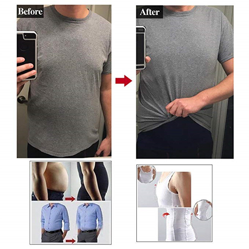 Cxzd Mannen Corset Body Slimming Tummy Shaper Vetverbranding Vest Belly Taille Gordel Shirt Shapewear Ondergoed Taille Gordel Shirts