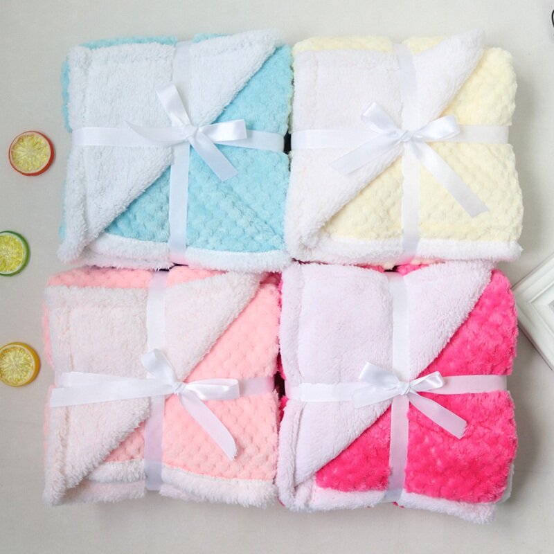 3D Baby Blankets New Thicken Double Layer Fleece Infant Swaddle Bebe Envelope Wrap Pineapple Plaid Newborn Baby Bedding Blanket