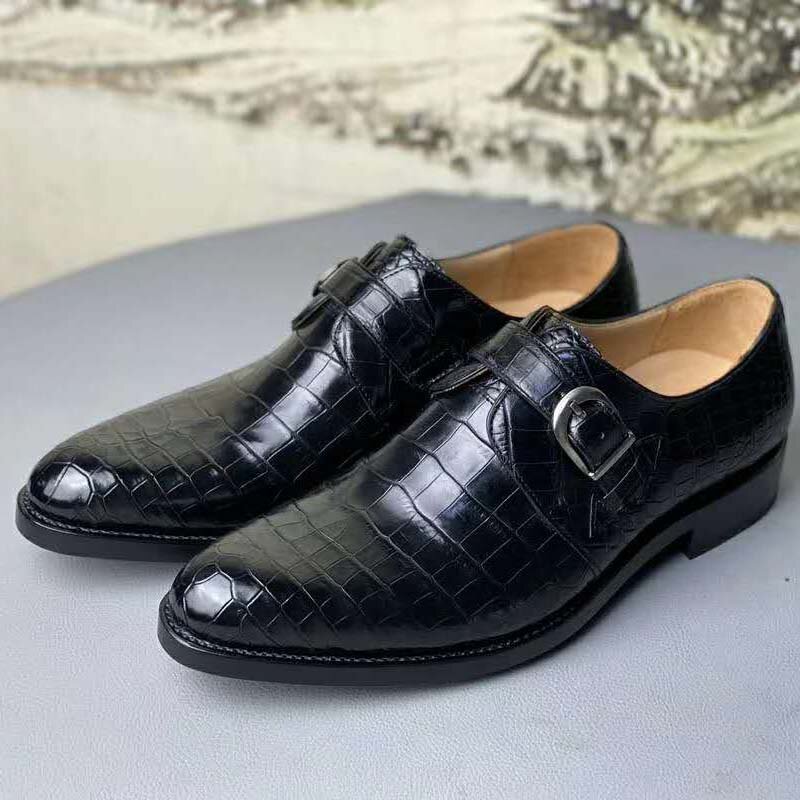 Xinepiju nova chegada dos homens sapatos de couro de crocodilo sapatos masculinos vestido sapatos de casamento sapatos do noivo