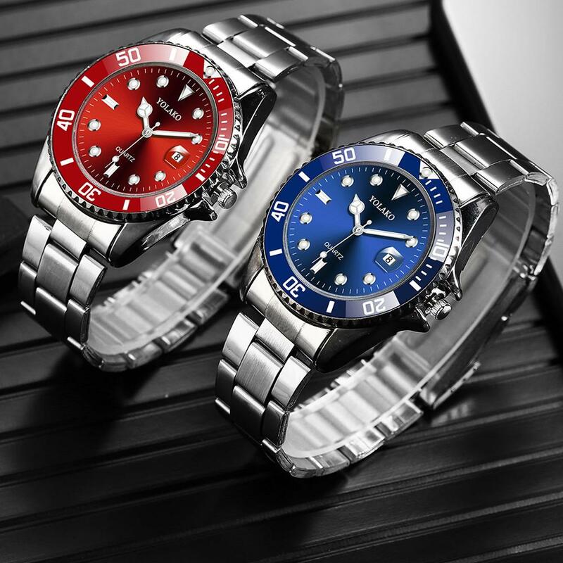 Reloj de pulsera de cuarzo informal de marca de lujo para hombre, reloj de pulsera de acero inoxidable resistente al agua con fecha para hombre