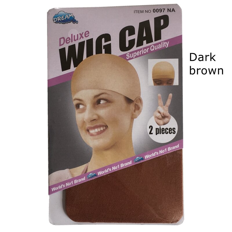 Gorro de malla para peluca, malla elástica para el cabello, color marrón, 5 colores, 10 unidades por paquete