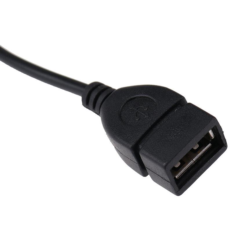 Kabel Audio AUX Mobil Hitam 3.5Mm Ke Kabel Audio USB Elektronik Mobil untuk Memutar Musik Kabel Audio Mobil Konverter Headphone USB