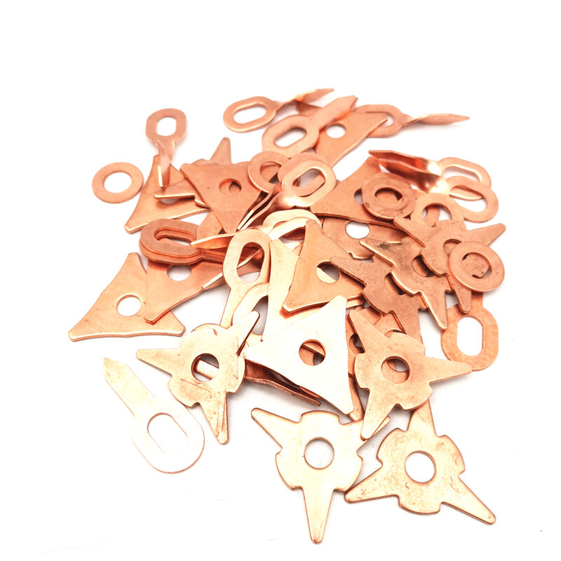 50 unids/lote triángulos de tracción de abolladuras/recto/trenzado/Estrella/Kit de arandelas, almohadillas de anillo de soldadura