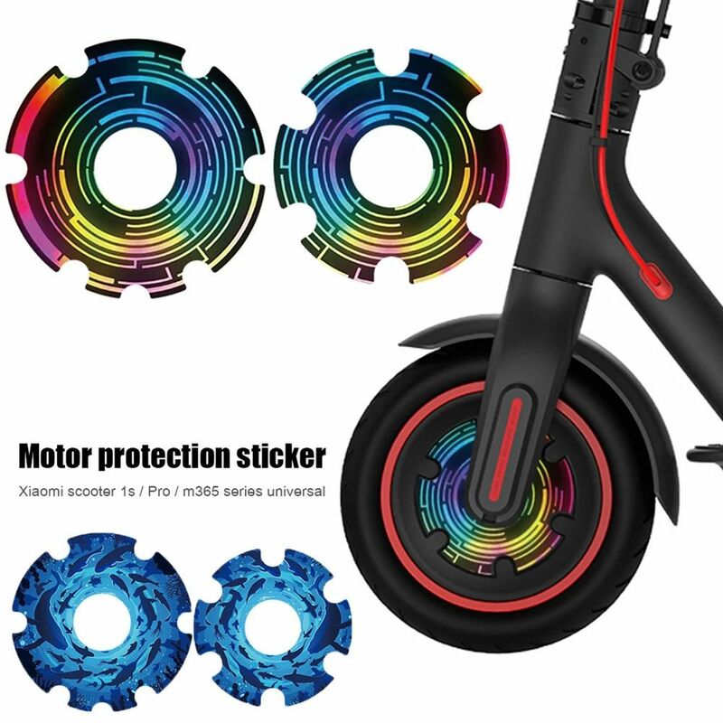 Stiker roda depan PVC, 2 buah/Set 12 warna untuk Xiaomi M365/1s/pro2 penutup pelindung Motor Shell Kick Scooter aksesoris