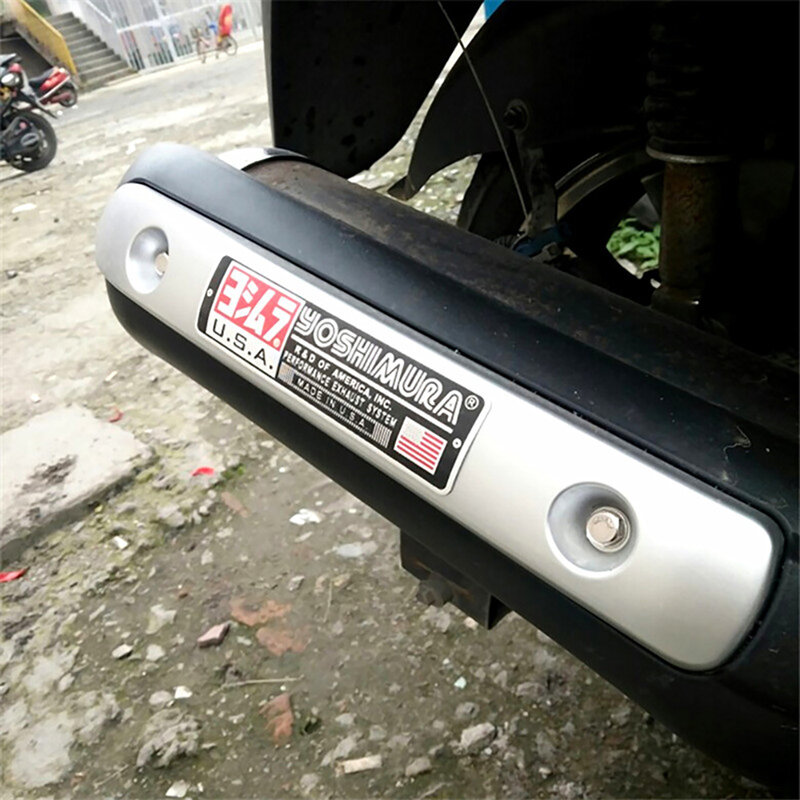 Stiker Decal Pipa Knalpot Motor Aluminium 3D Stiker Decal Knalpot Tahan Panas untuk Yoshimura Honda Yamaha Suzuki BMW