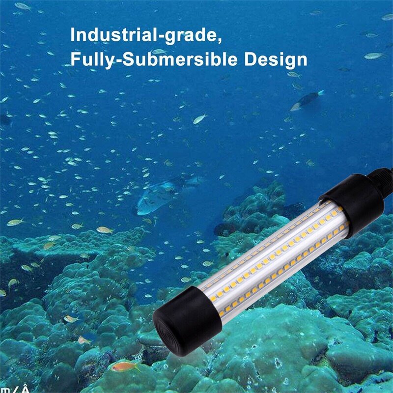 Led Onderzeeër Vislamp Dc 12V 1200 Lumen Onderwater Fish Finder Nachtboot Buitenverlichting Wit Warm Groen Blauw Lamp