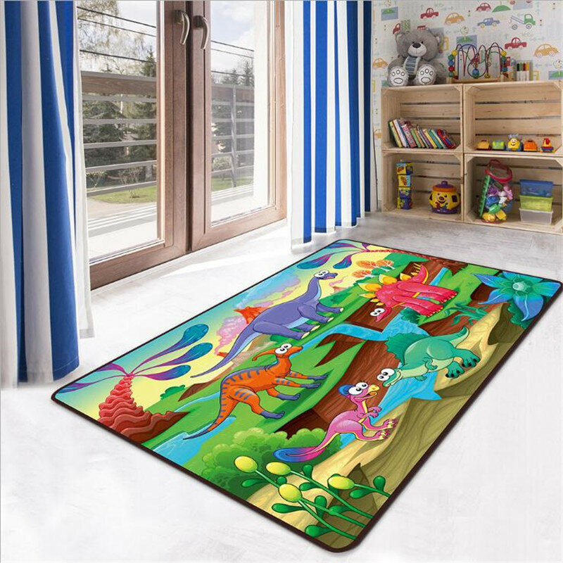 Cartoon Dinosaurier Teppich 3D Gedruckt Teppich Platz Anti-Skid Bereich Boden Matte Teppich Non-slip Matte Esszimmer wohnzimmer Weichen Teppich 02